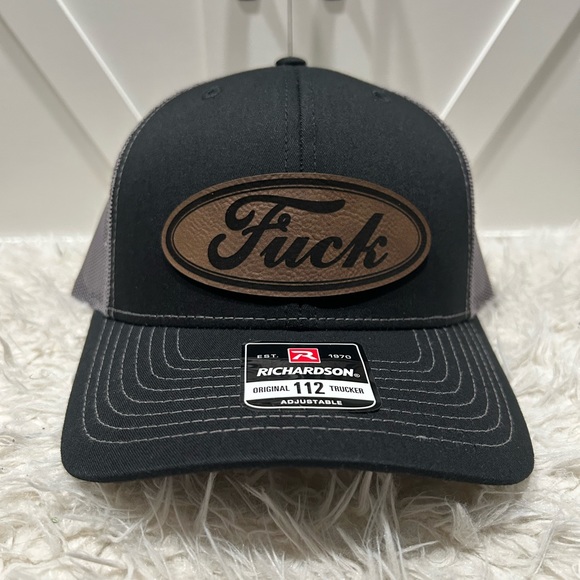 F*ck Laser engraved Richardson 112 trucker hat. - Picture 2 of 2